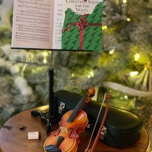 Doll violin AND school supplies set